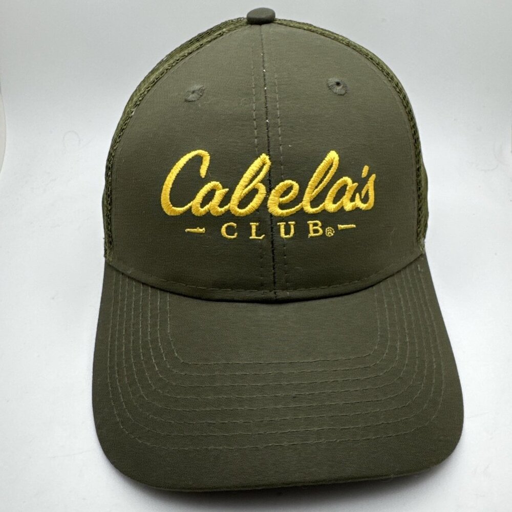Cabelas Club Trucker Hat Cap SnapBack Mesh Green